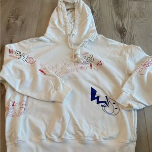 Cozy White Graphic Hoodie